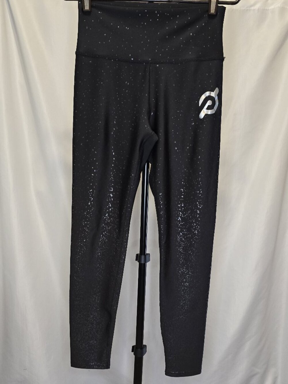 Peloton Sparkle Foil High Rise Leggings Metallic Speckle Black Women's Large L - Picture 2 of 6
